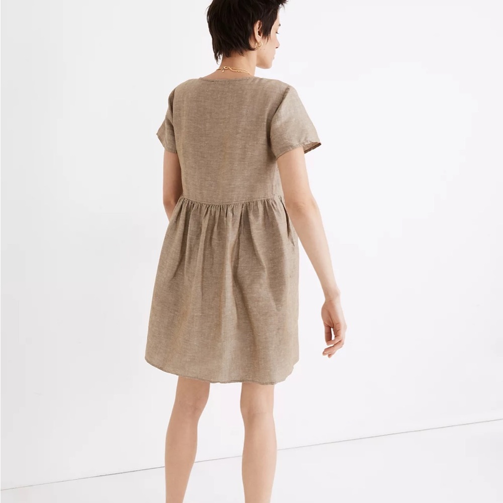 Madewell Linen-Blend Alexandra Button-Front Mini Dress - Picture 3 of 7